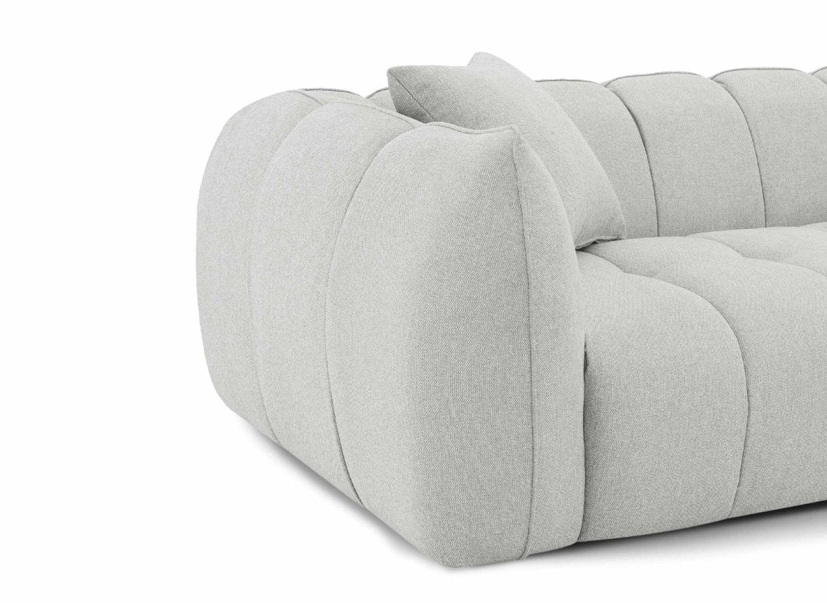 Canapé fixe 3 places en tissu gris ALISSA - DécoInParis