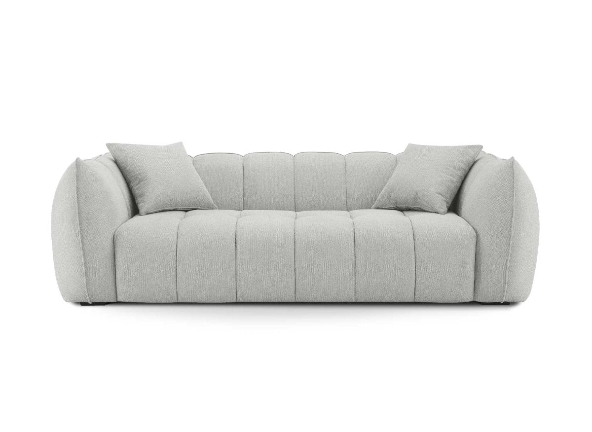 Canapé fixe 3 places en tissu gris ALISSA - DécoInParis