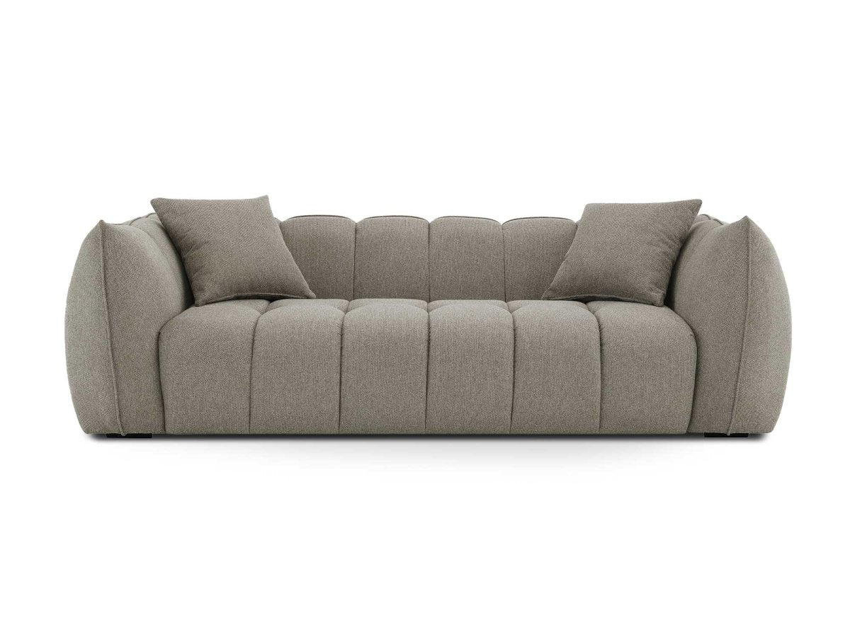 Canapé fixe 3 places en tissu taupe ALISSA - DécoInParis