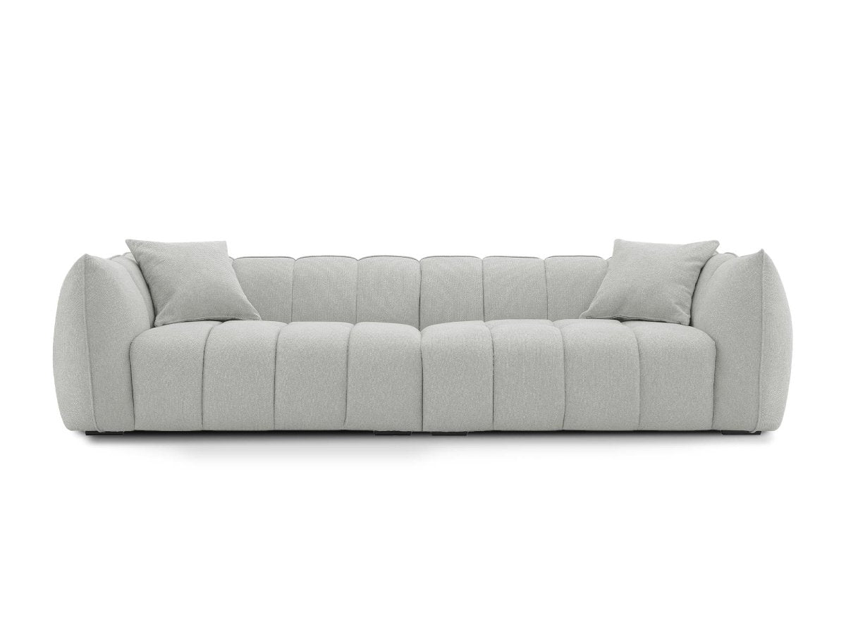 Canapé fixe 4 places en tissu gris ALISSA - DécoInParis