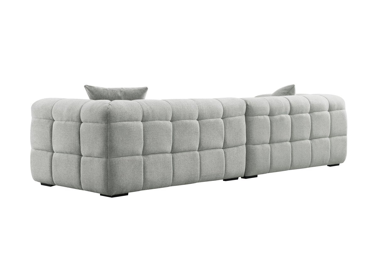 Canapé fixe 4 places en tissu gris BELLA - DécoInParis