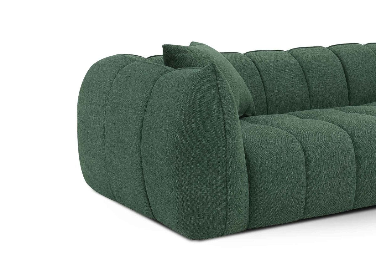 Canapé fixe 4 places en tissu vert ALISSA - DécoInParis