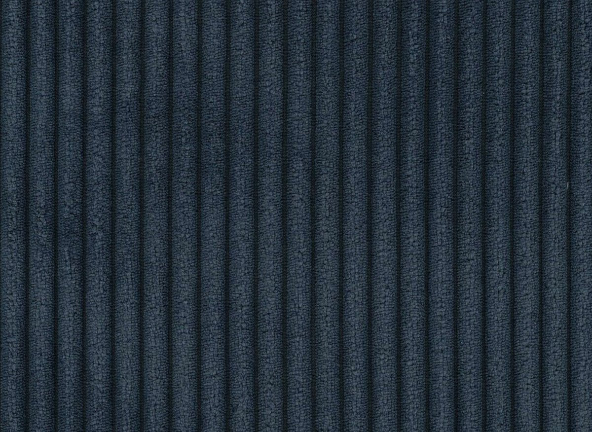 Canapé panoramique convertible avec coffre en velours cotelé bleu foncé - JADE - DécoInParis