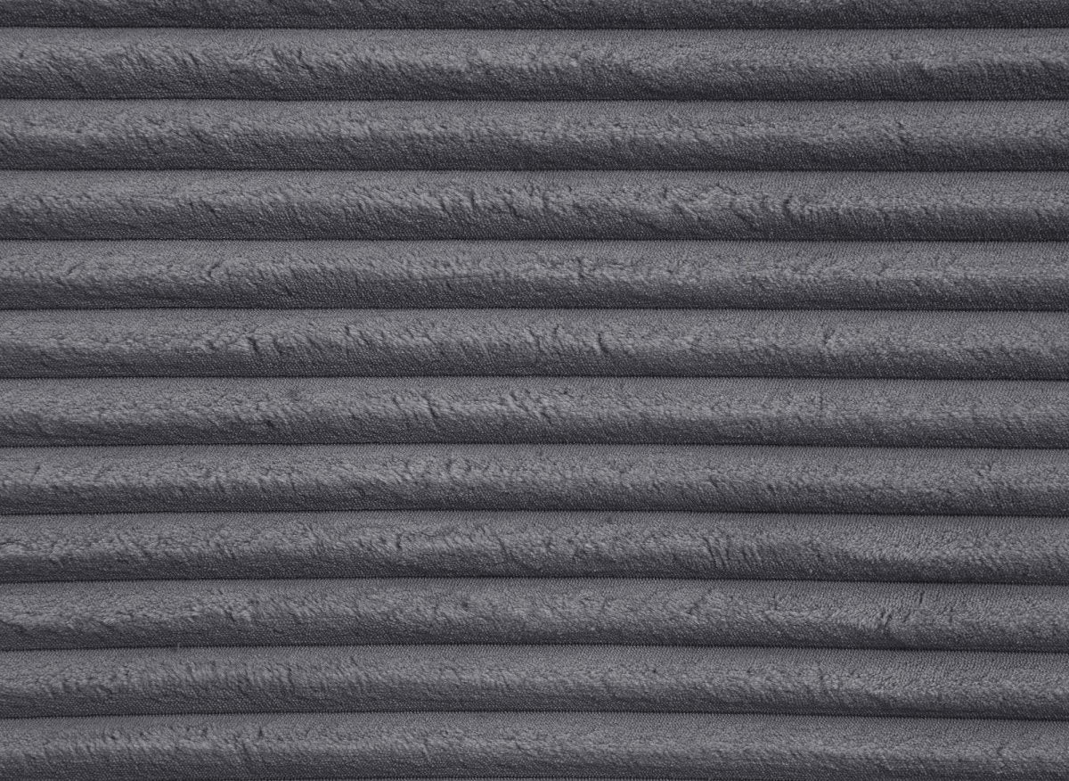 Canapé panoramique convertible avec coffre en velours gros côtelé gris TILDA - Angle gauche - DécoInParis