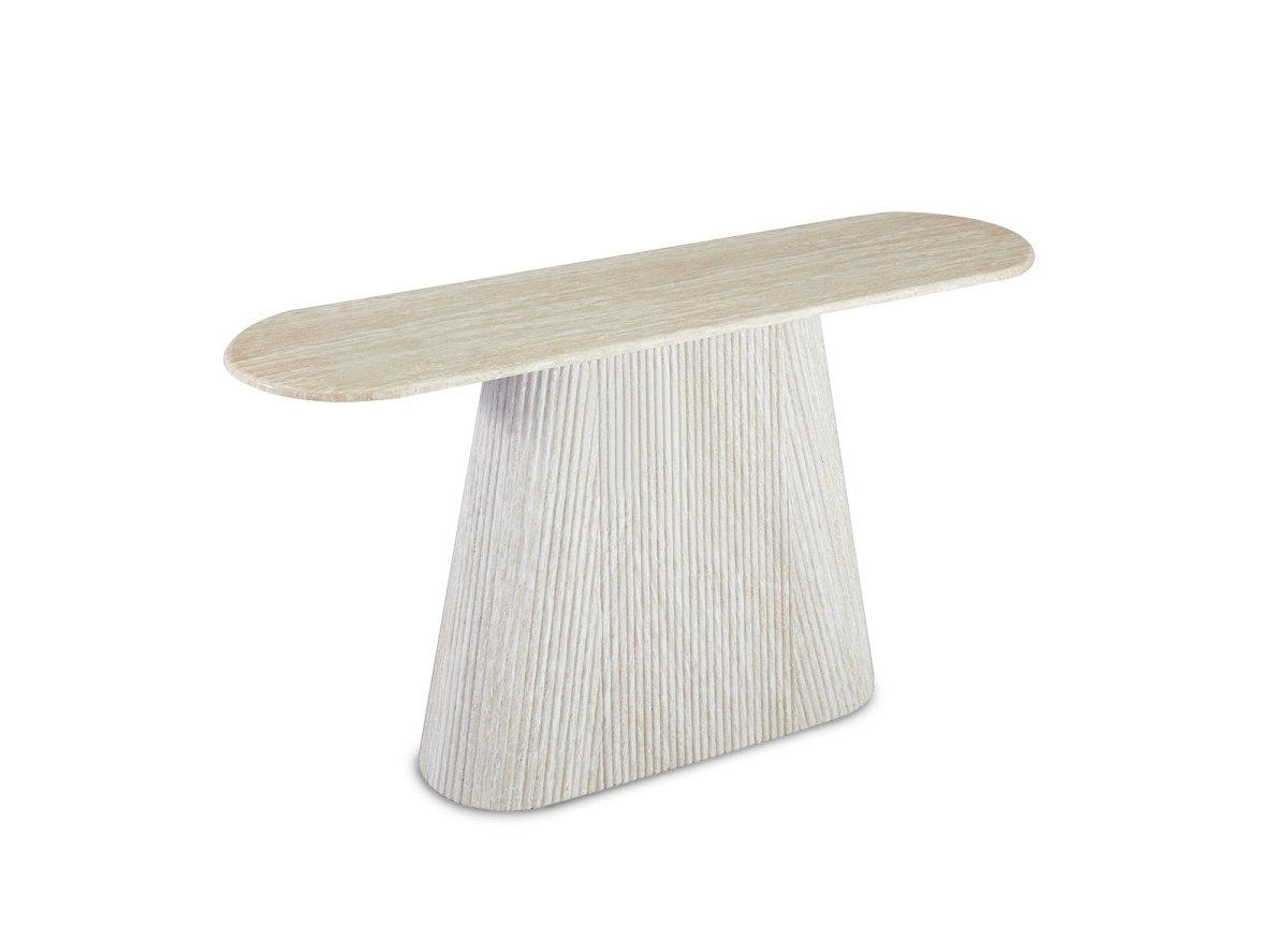 Console en marbre composite beige TIANA - DécoInParis