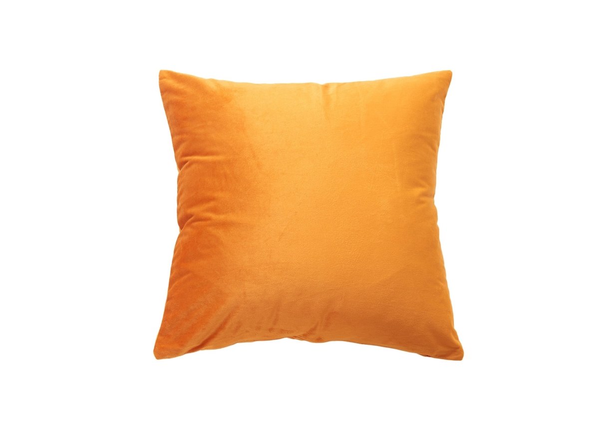 Coussin carré 45x45cm en velours orange TYGA - DécoInParis