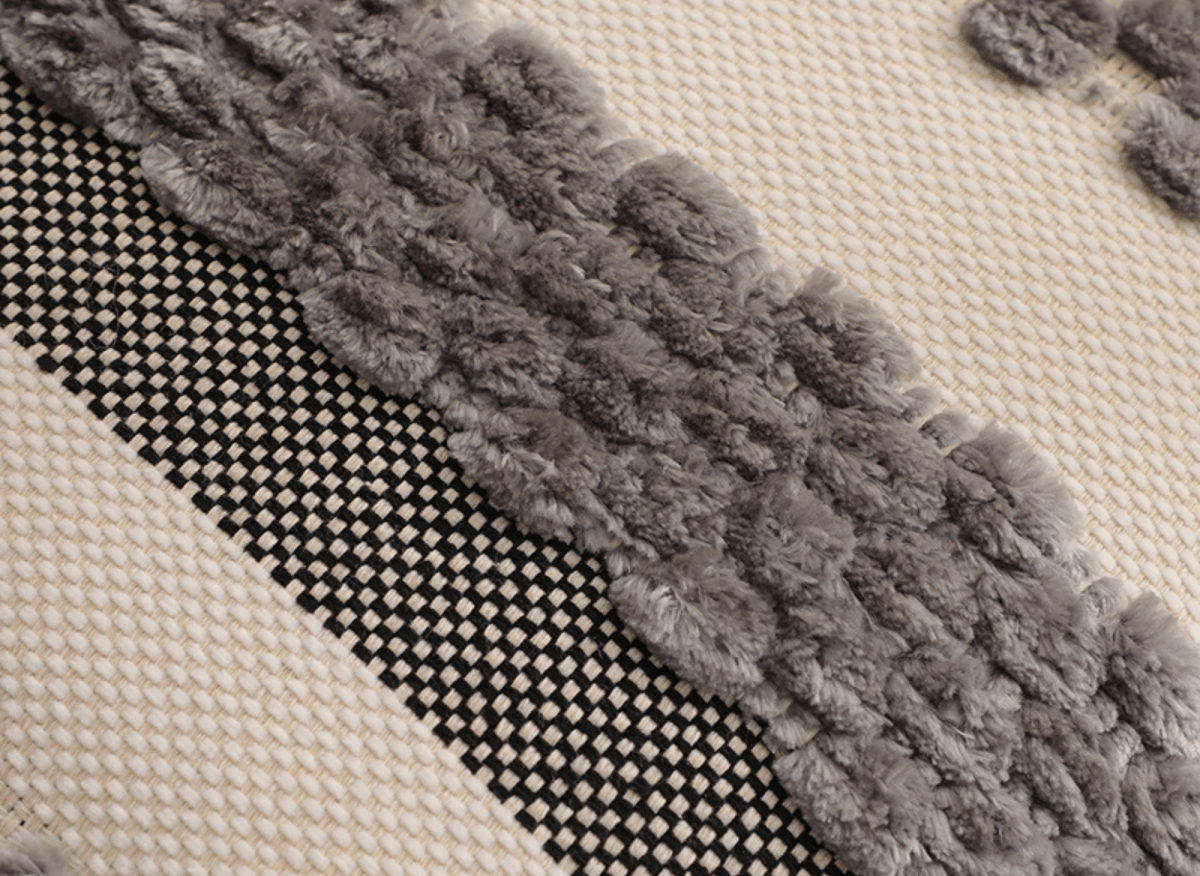 Coussin texturé gris et blanc écru 45x45 cm NEXUS - DécoInParis