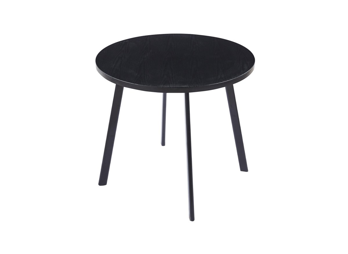 Ensemble table à manger en bois noir avec 4 tabourets gris IRINA - DécoInParis