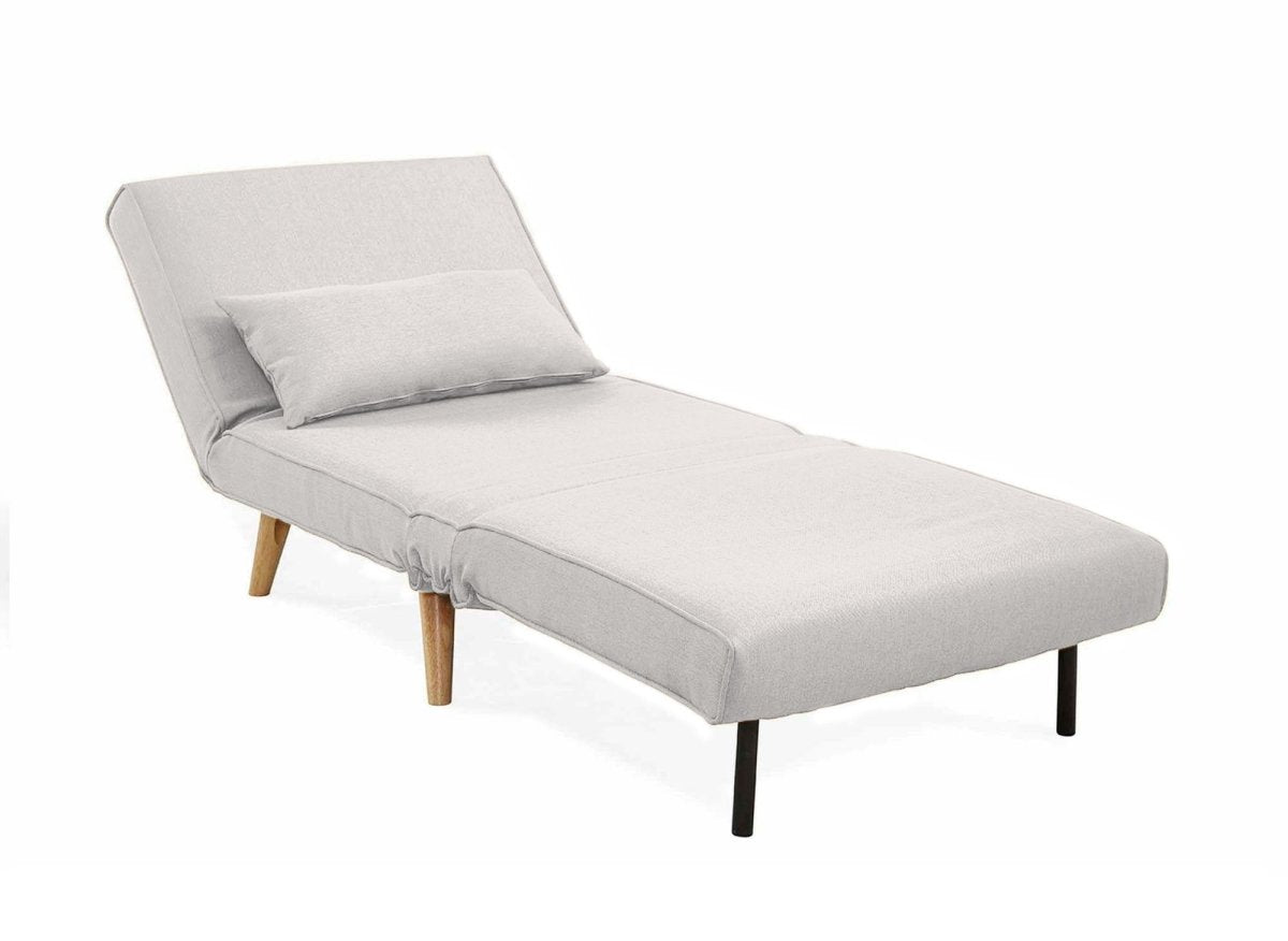 Fauteuil convertible en tissu beige TONKA - DécoInParis