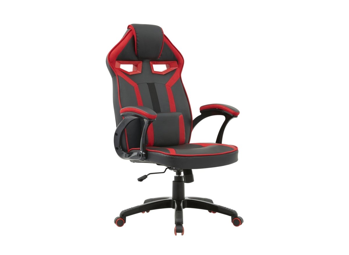 Fauteuil de bureau gaming en simili cuir noir et rouge ZONA - DécoInParis