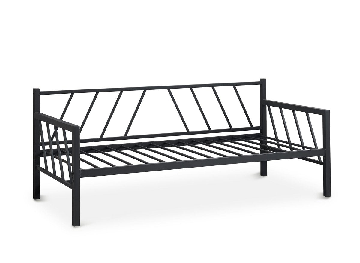 Lit banquette gigogne en métal noir TORRY 90 x 190 cm - DécoInParis