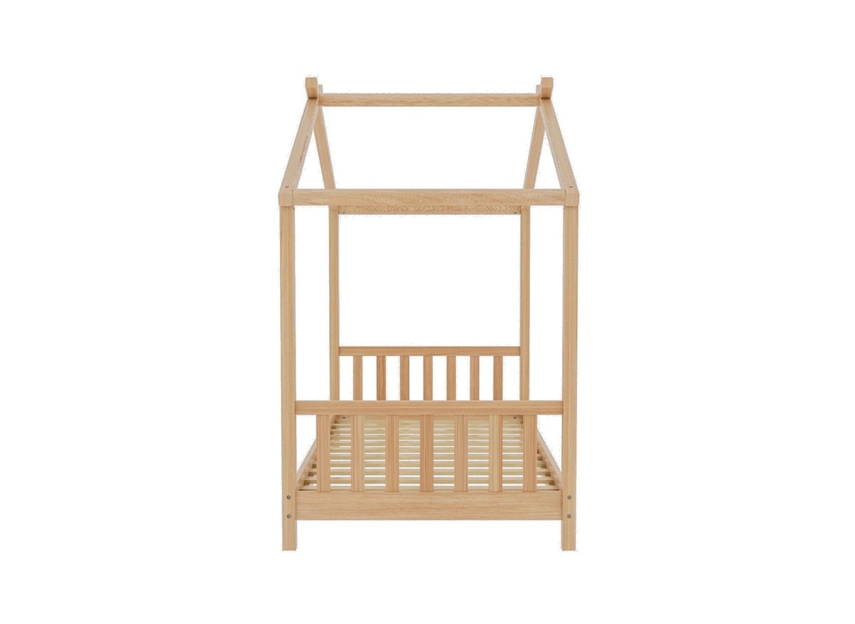 Lit cabane avec barreaux en bois 90 x 190 cm NIDOU - DécoInParis