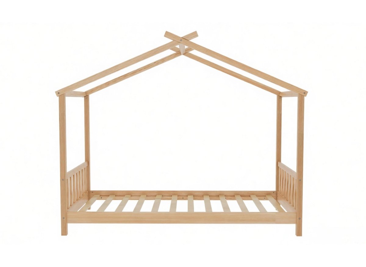 Lit cabane avec barreaux en bois 90 x 190 cm NIDOU - DécoInParis