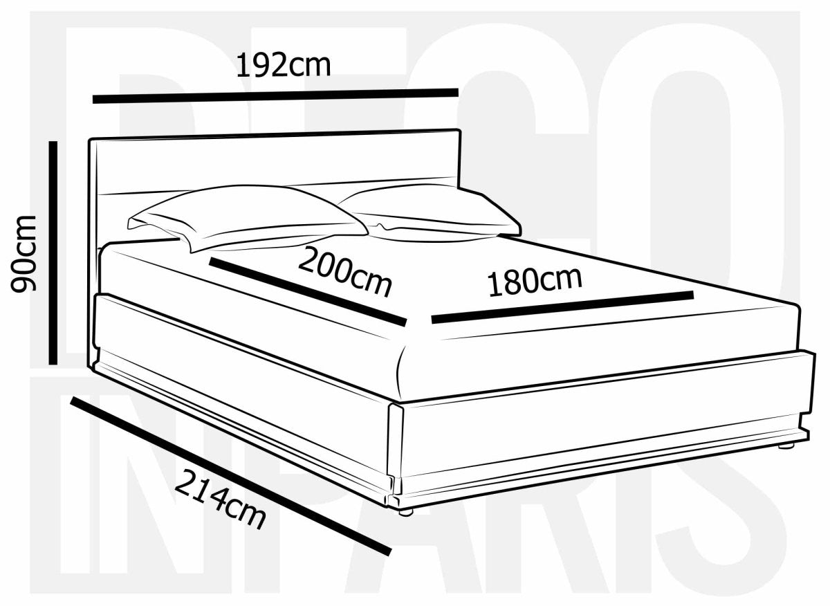 Lit coffre en simili cuir noir 180x200 cm ELENCE - DécoInParis
