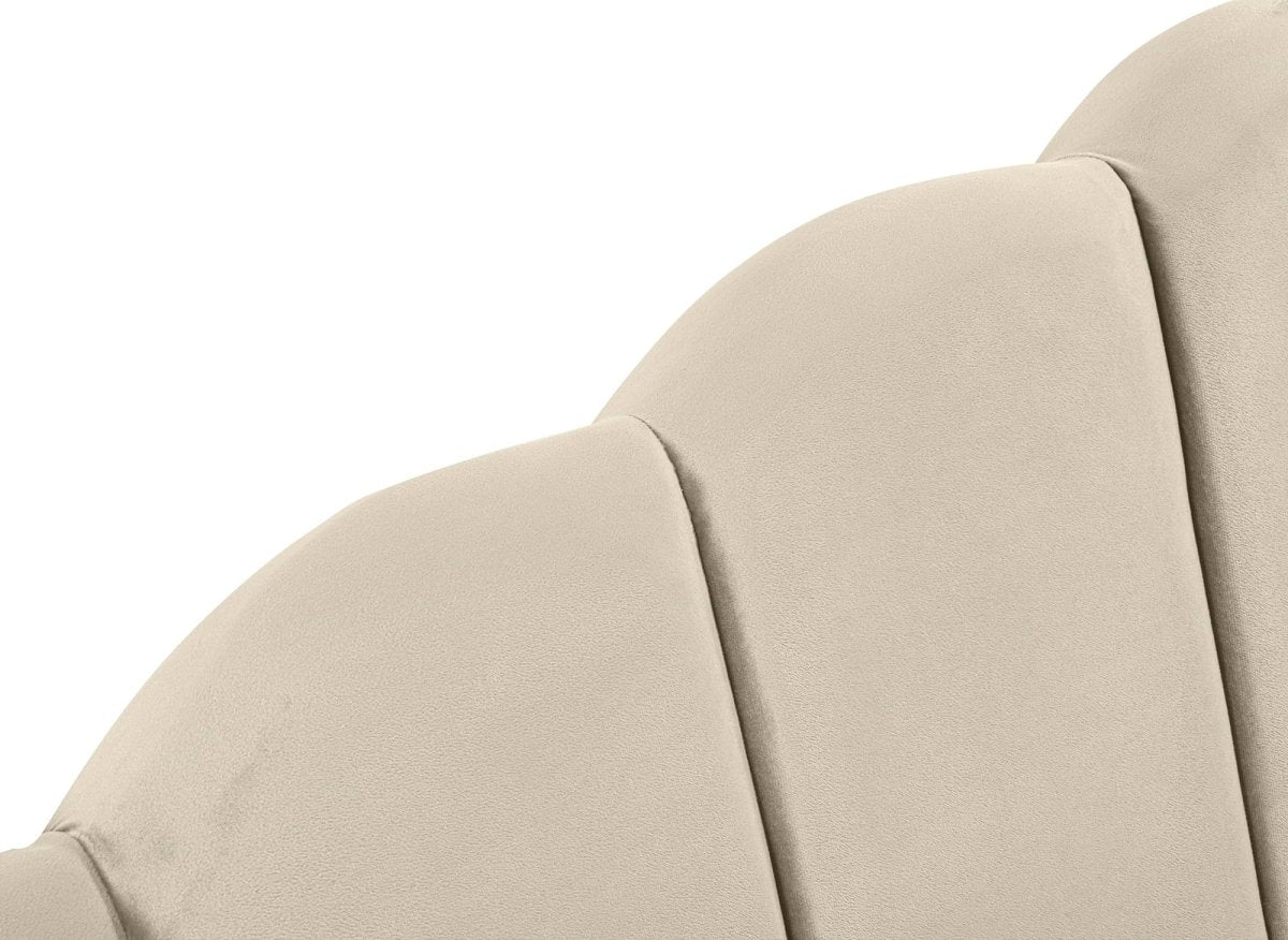 Lit coffre en velours beige 160x200 cm ELVIRA - DécoInParis