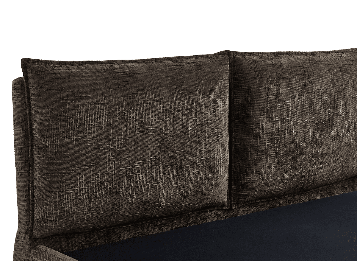 Lit coffre en velours chiné marron 180x200 cm MELY - DécoInParis