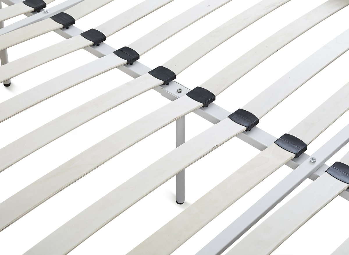 Lit double en métal blanc KADY 140 x 190 cm - DécoInParis