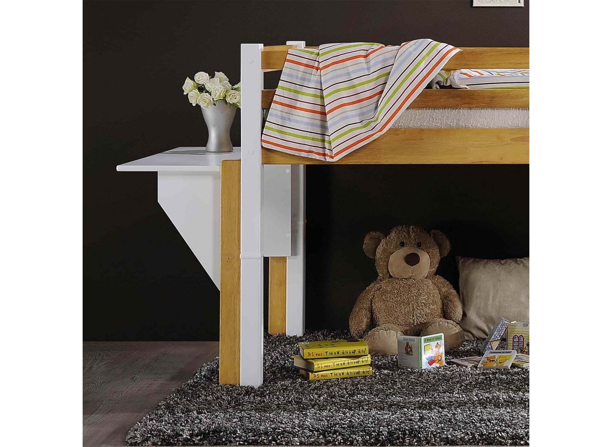 Lit mezzanine mi - hauteur 90 x 190 cm en bois et blanc ARMAND - DécoInParis