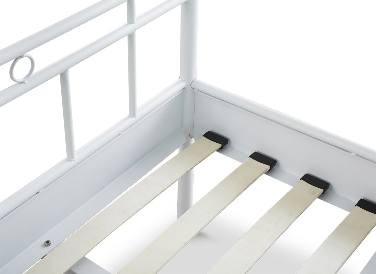 Lit simple en métal blanc KADY 90 x 190 cm - DécoInParis