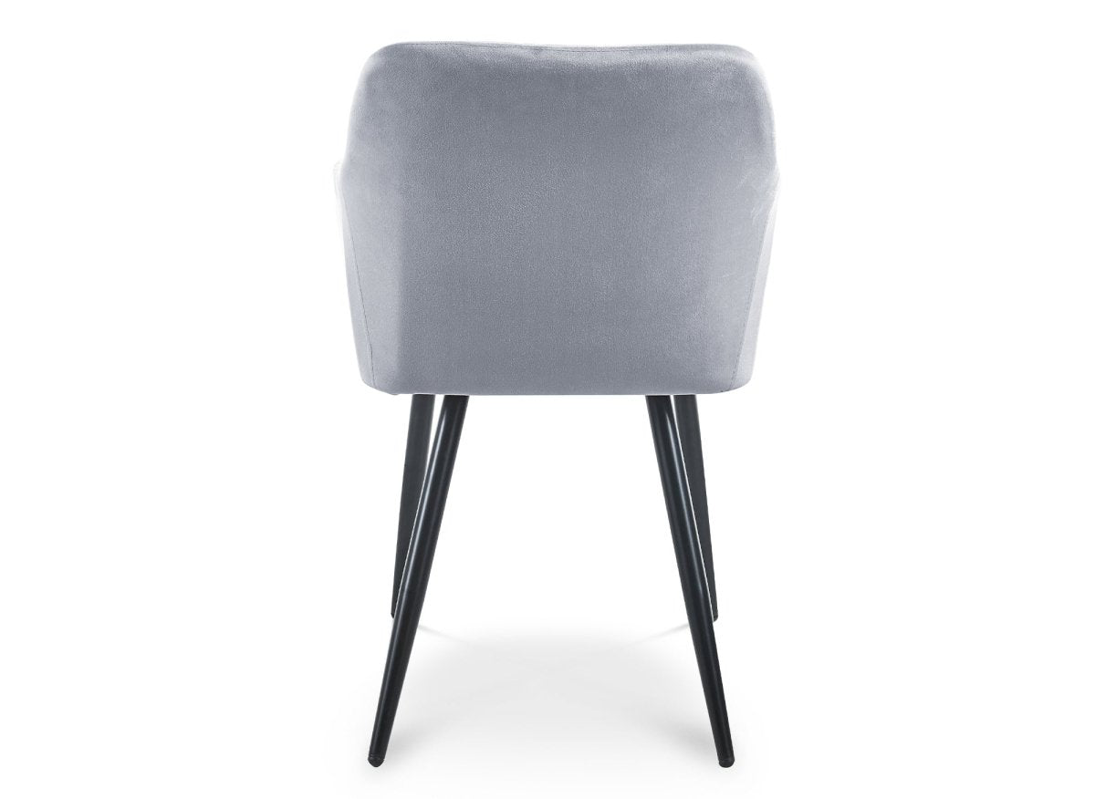 Lot de 2 chaises avec accoudoirs en velours gris KANA - DécoInParis