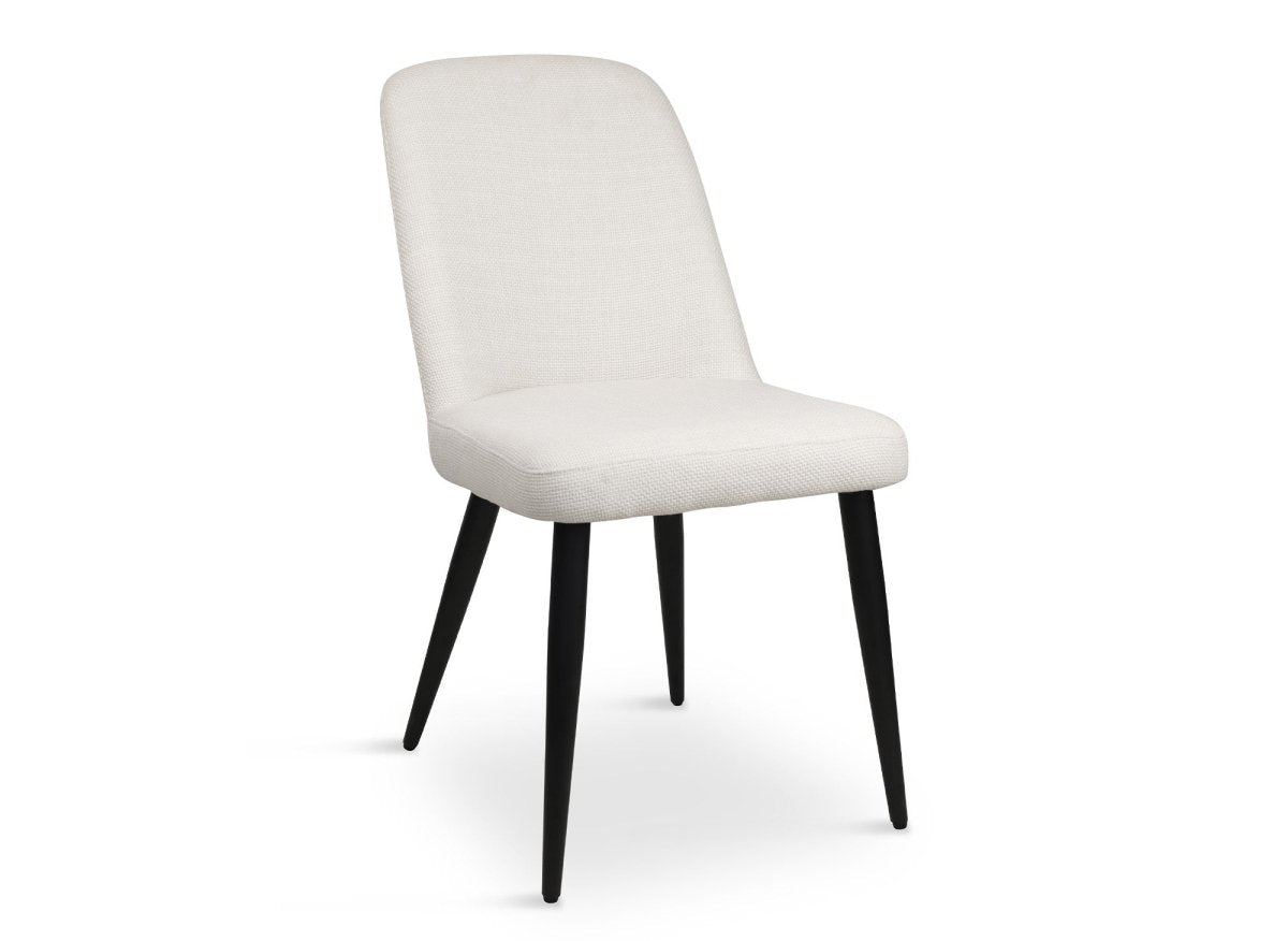 Lot de 2 chaises de repas en tissu lin beige KINSEY - DécoInParis