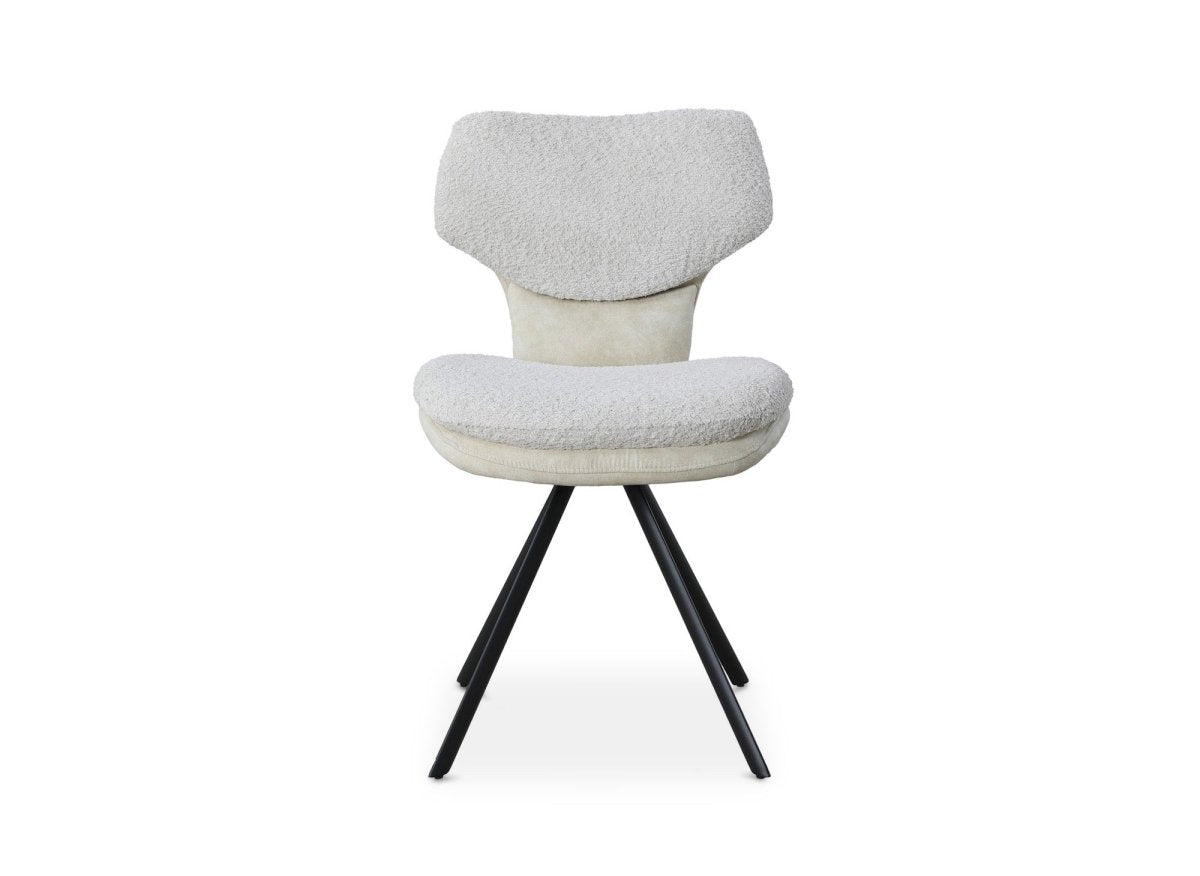 Lot de 2 chaises design en tissu bouclette beige MILIA - DécoInParis