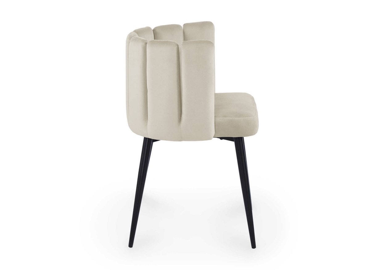 Lot de 2 chaises design en velours beige DEBBY - DécoInParis