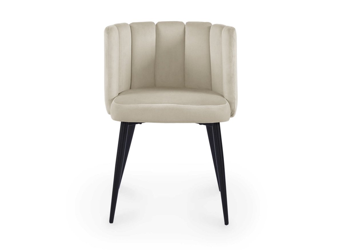 Lot de 2 chaises design en velours beige DEBBY - DécoInParis