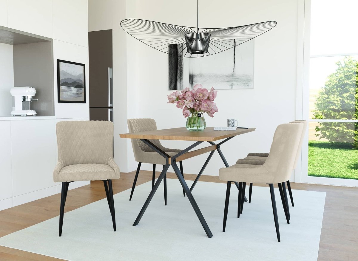 Lot de 2 chaises design en velours beige JENNY - DécoInParis