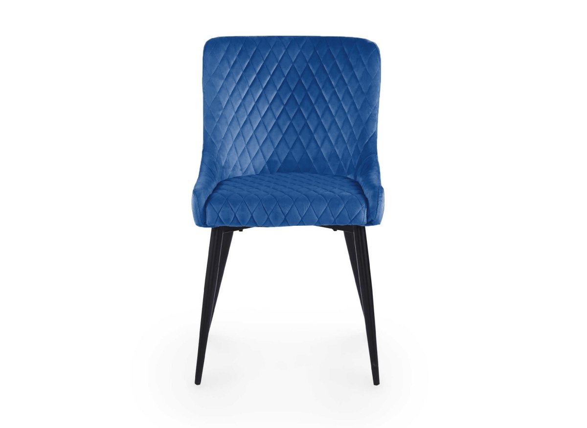 Lot de 2 chaises design en velours bleu JENNY - DécoInParis