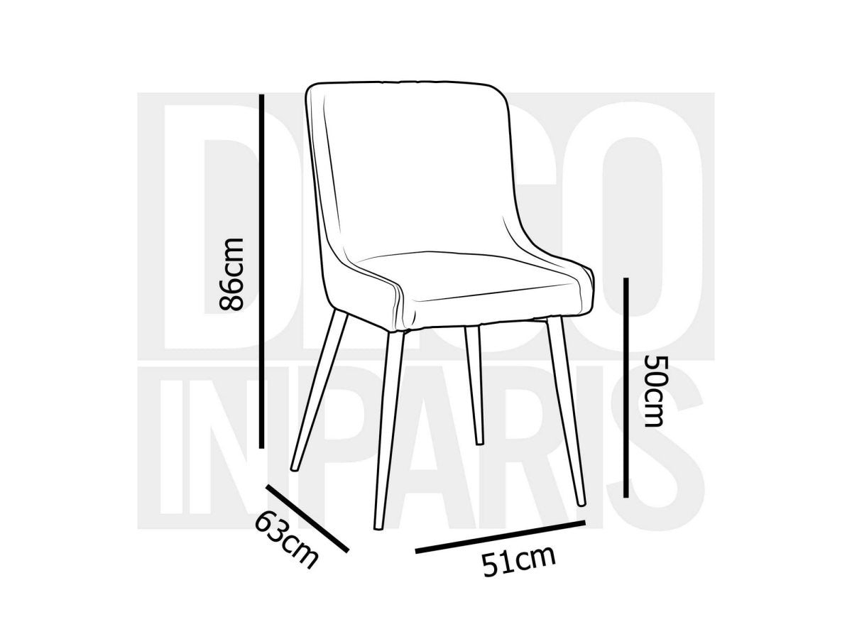 Lot de 2 chaises design en velours bleu JENNY - DécoInParis
