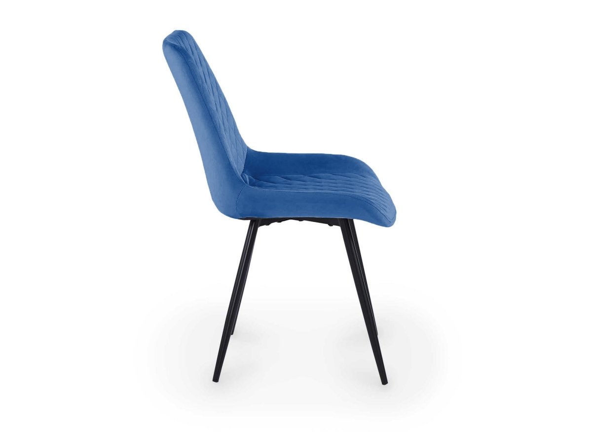 Lot de 2 chaises design en velours bleu YOLA - DécoInParis