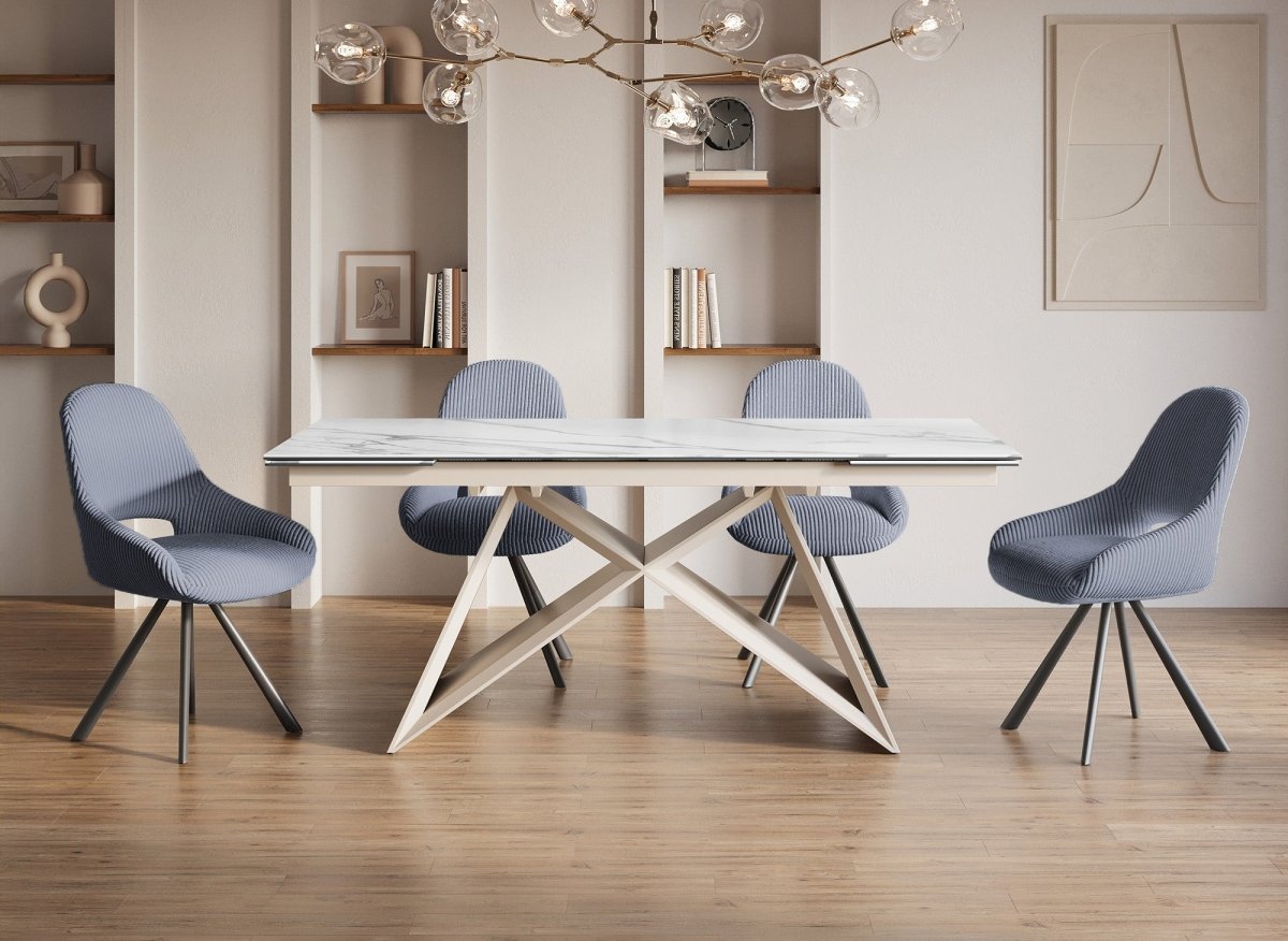 Lot de 2 chaises design en velours côtelé gris SYRA - DécoInParis