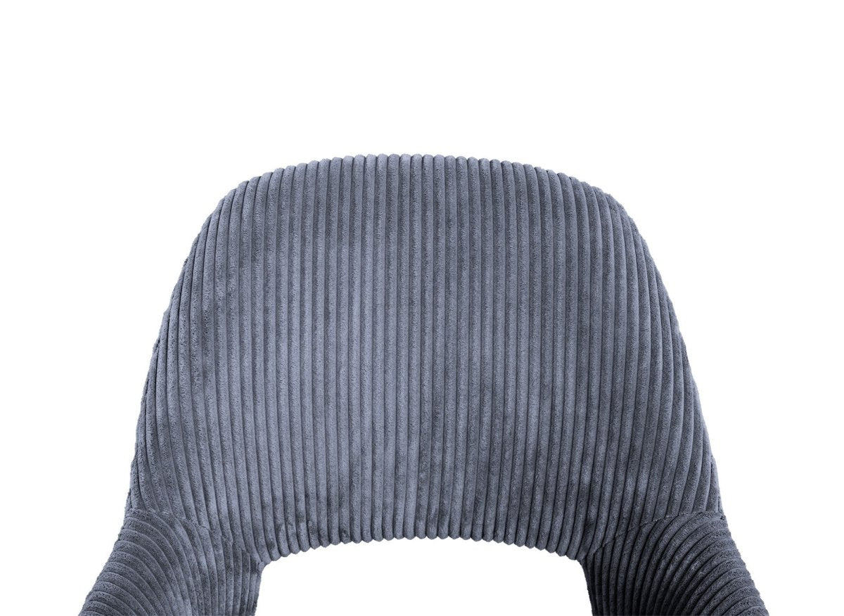 Lot de 2 chaises design en velours côtelé gris SYRA - DécoInParis