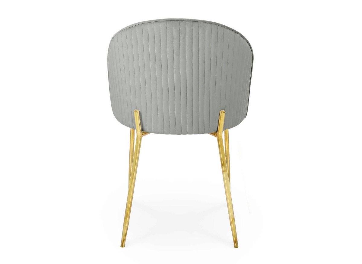 Lot de 2 chaises design en velours gris ARABEL - DécoInParis