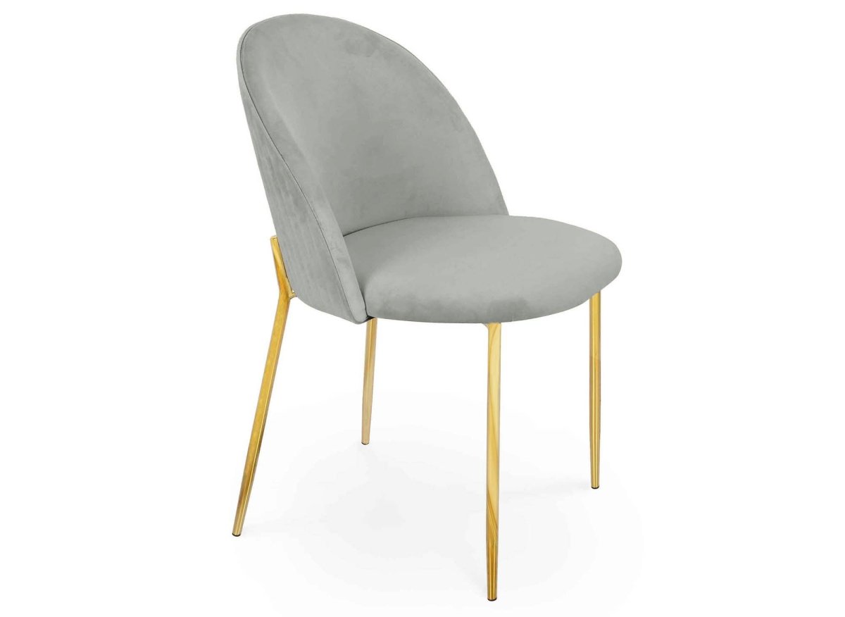 Lot de 2 chaises design en velours gris ARABEL - DécoInParis