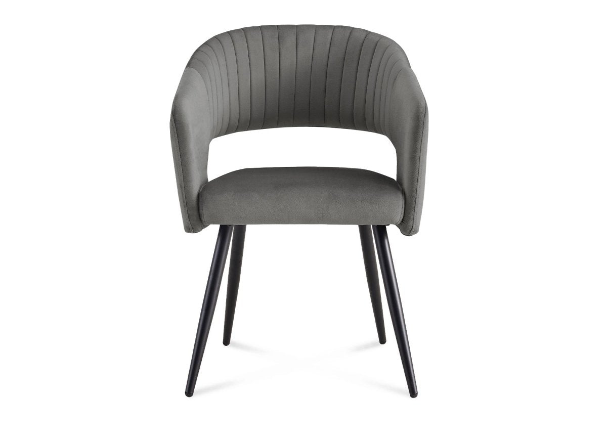 Lot de 2 chaises design en velours gris GLORIA - DécoInParis