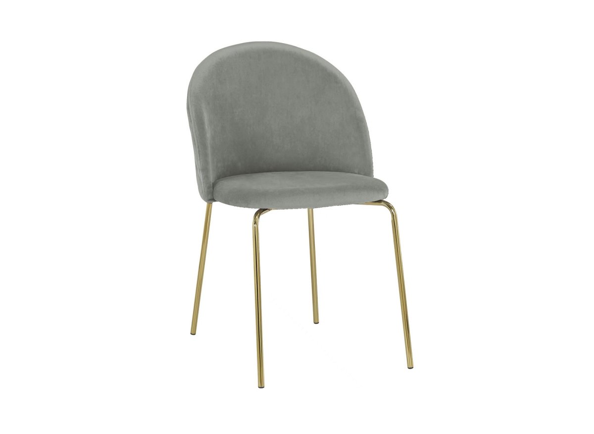 Lot de 2 chaises design en velours gris KENNETH - DécoInParis