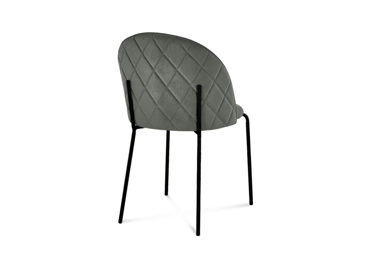 Lot de 2 chaises design en velours gris pieds noirs KENNETH - DécoInParis