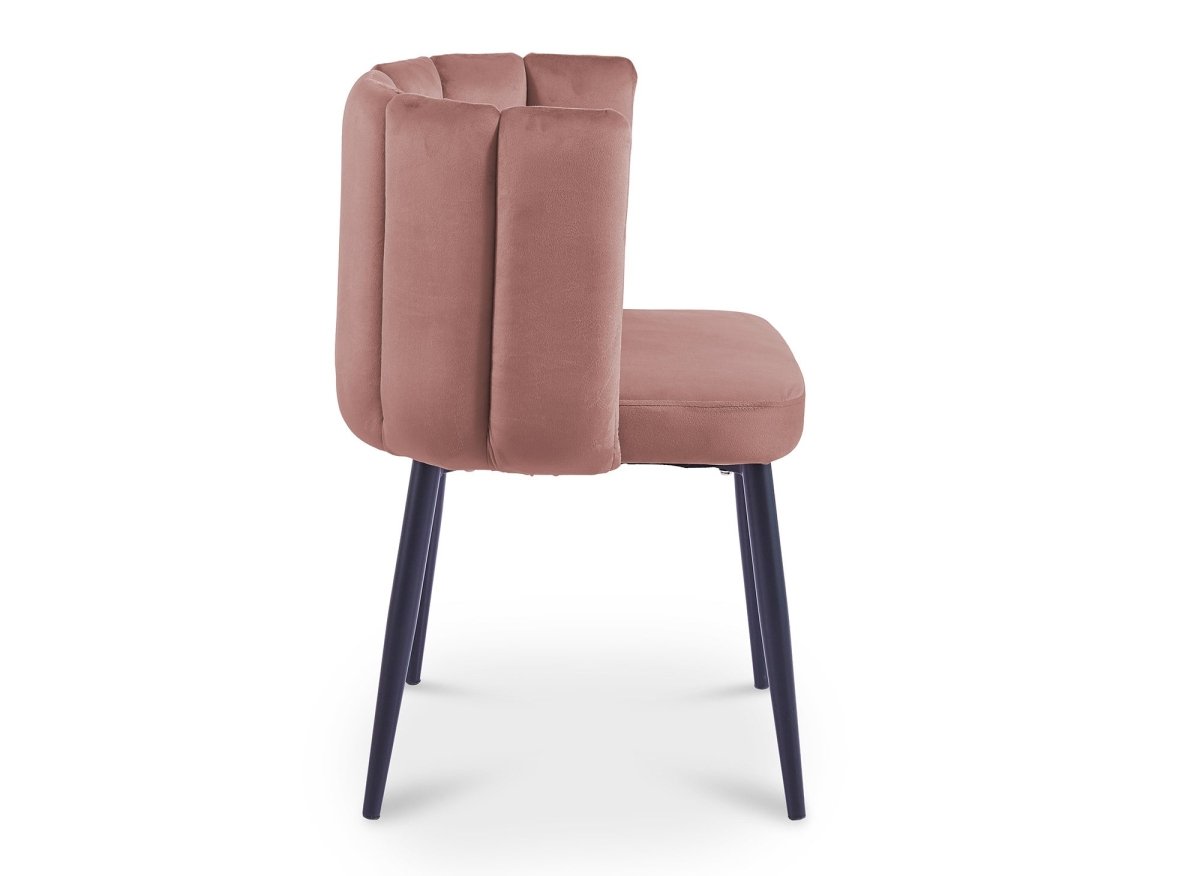 Lot de 2 chaises design en velours rose DEBBY - DécoInParis