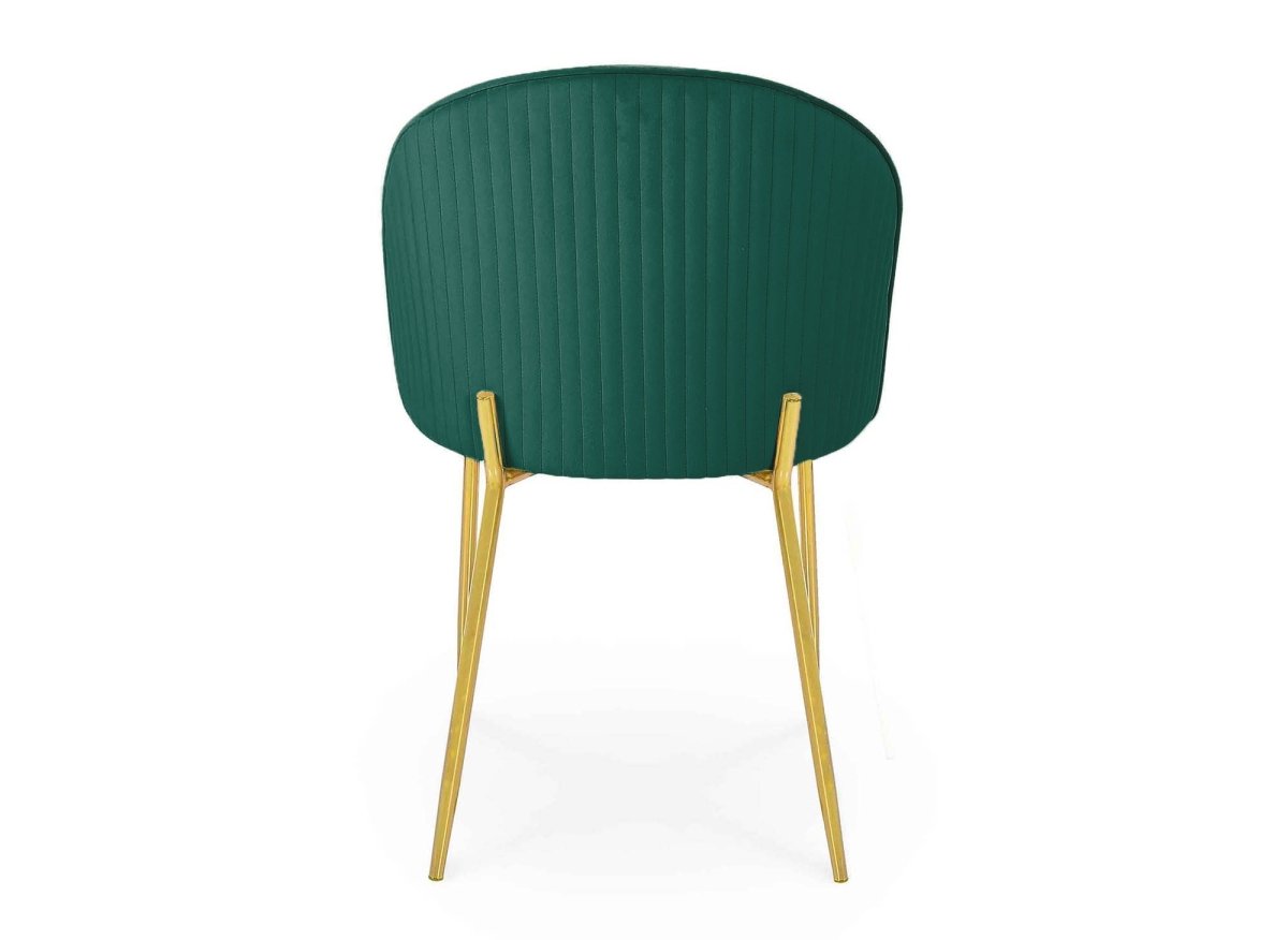 Lot de 2 chaises design en velours vert ARABEL - DécoInParis