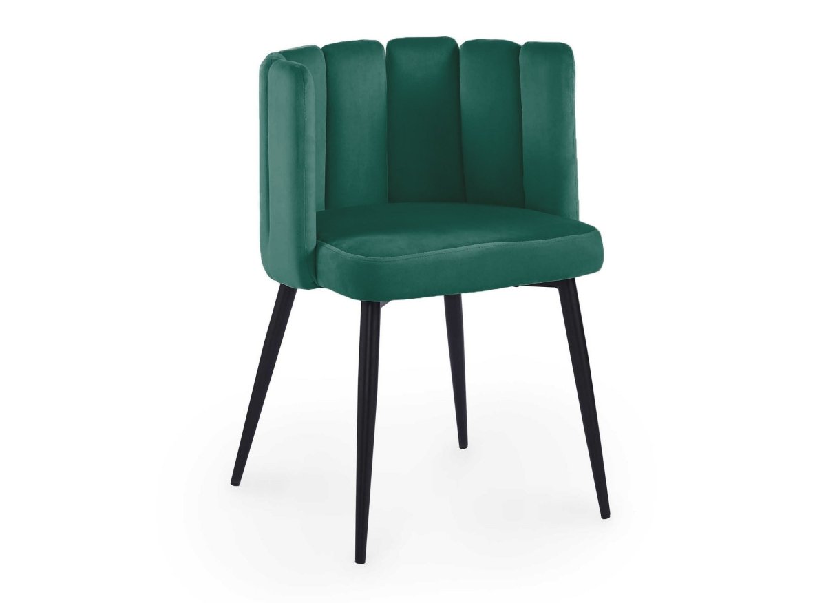 Lot de 2 chaises design en velours vert DEBBY - DécoInParis