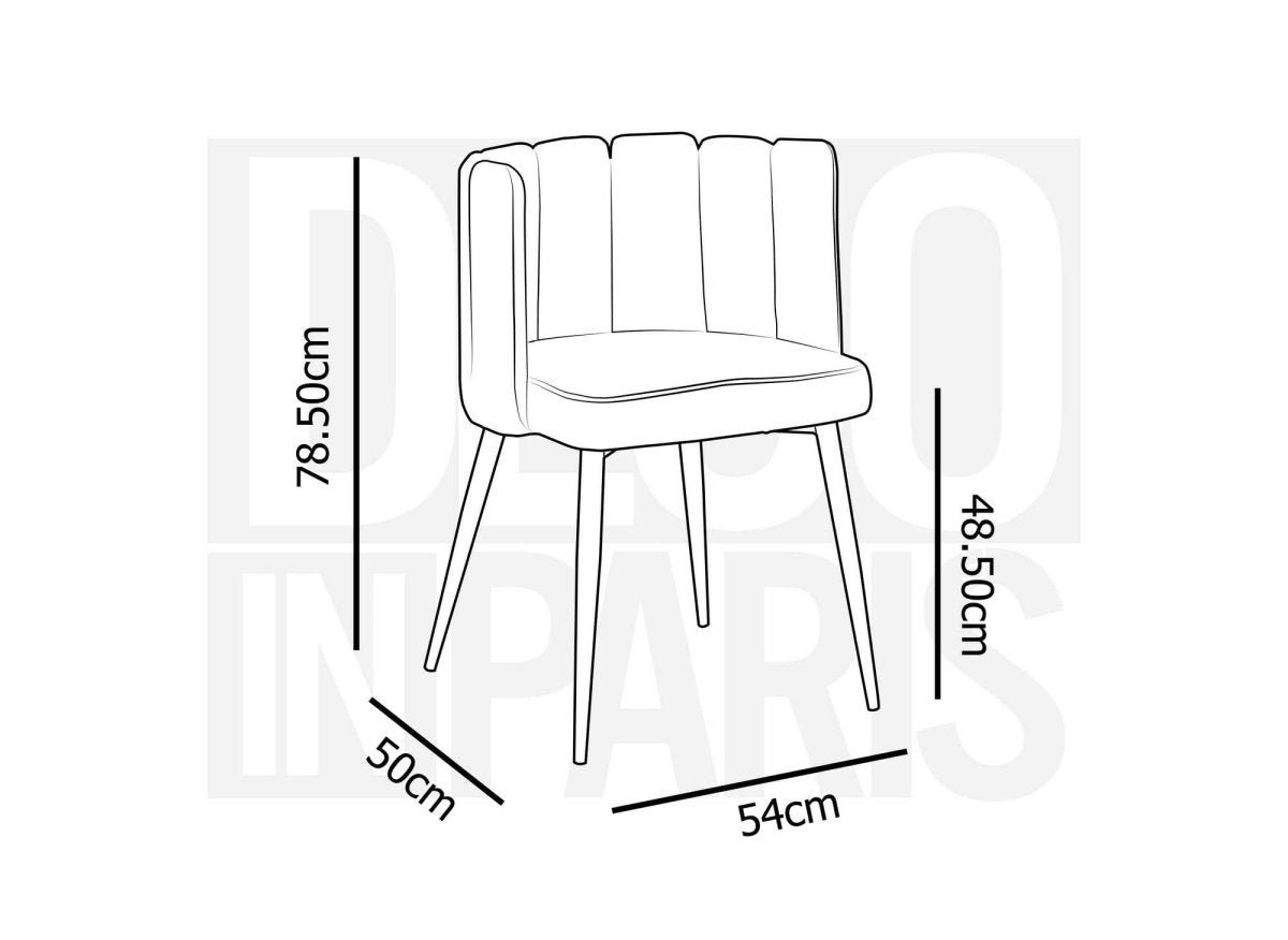 Lot de 2 chaises design en velours vert DEBBY - DécoInParis