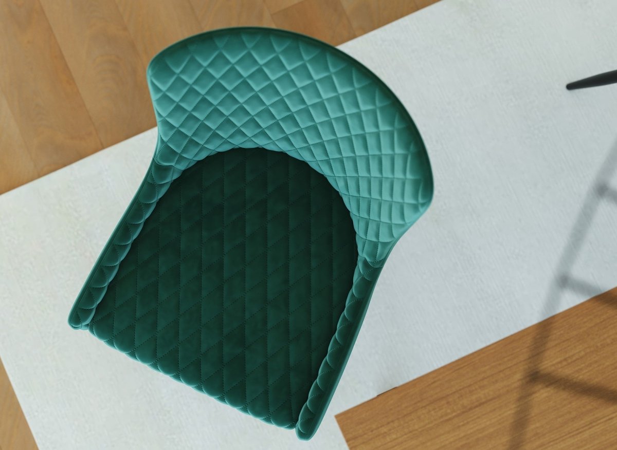 Lot de 2 chaises design en velours vert JENNY - DécoInParis