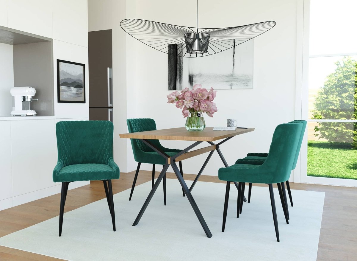 Lot de 2 chaises design en velours vert JENNY - DécoInParis