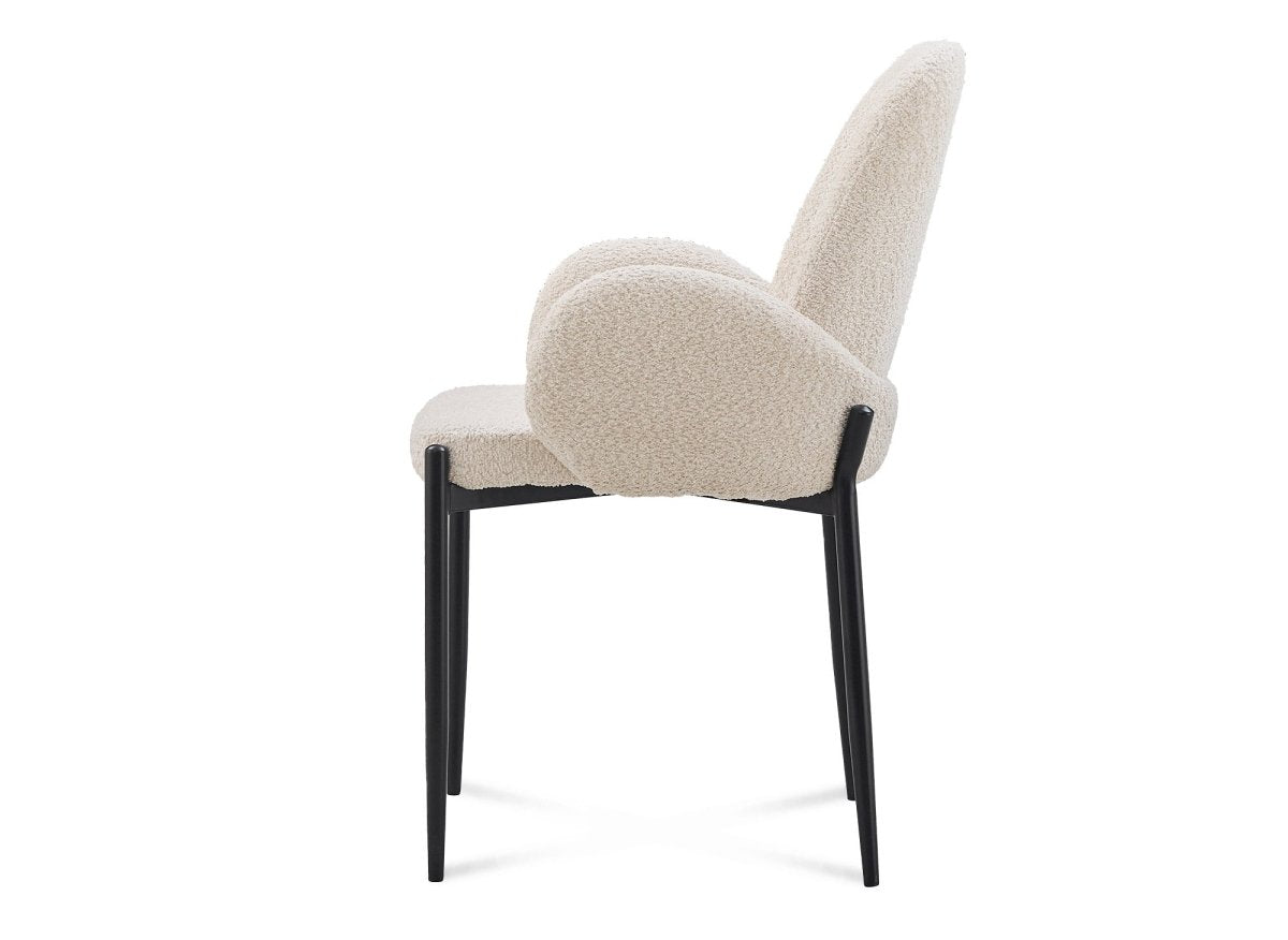 Lot de 2 chaises effet peau de mouton beige KAMILIA - DécoInParis