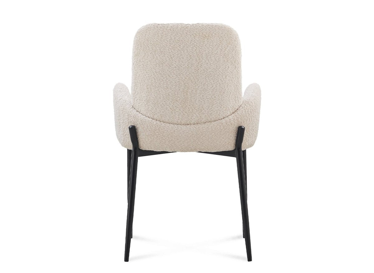 Lot de 2 chaises effet peau de mouton beige KAMILIA - DécoInParis