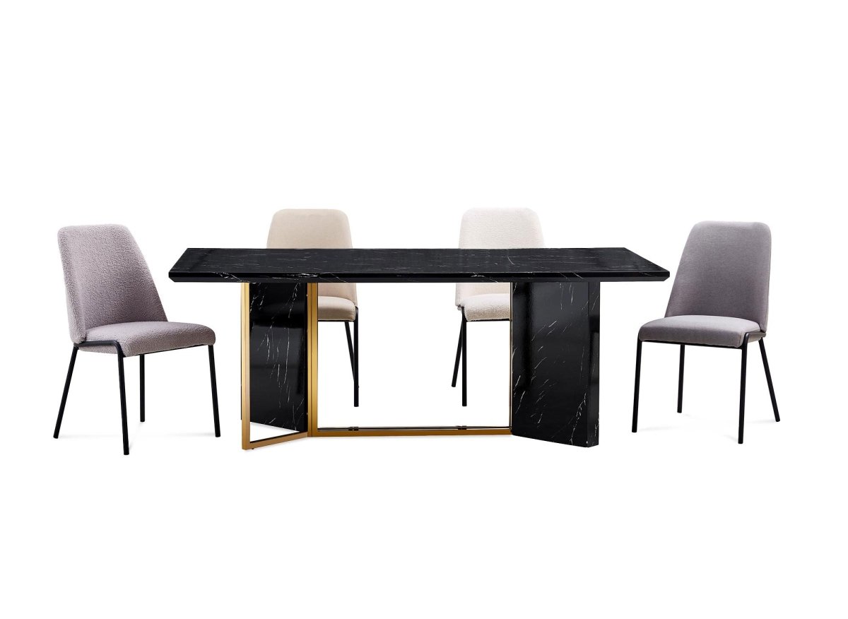 Lot de 2 chaises effet peau de mouton gris APRIL - DécoInParis