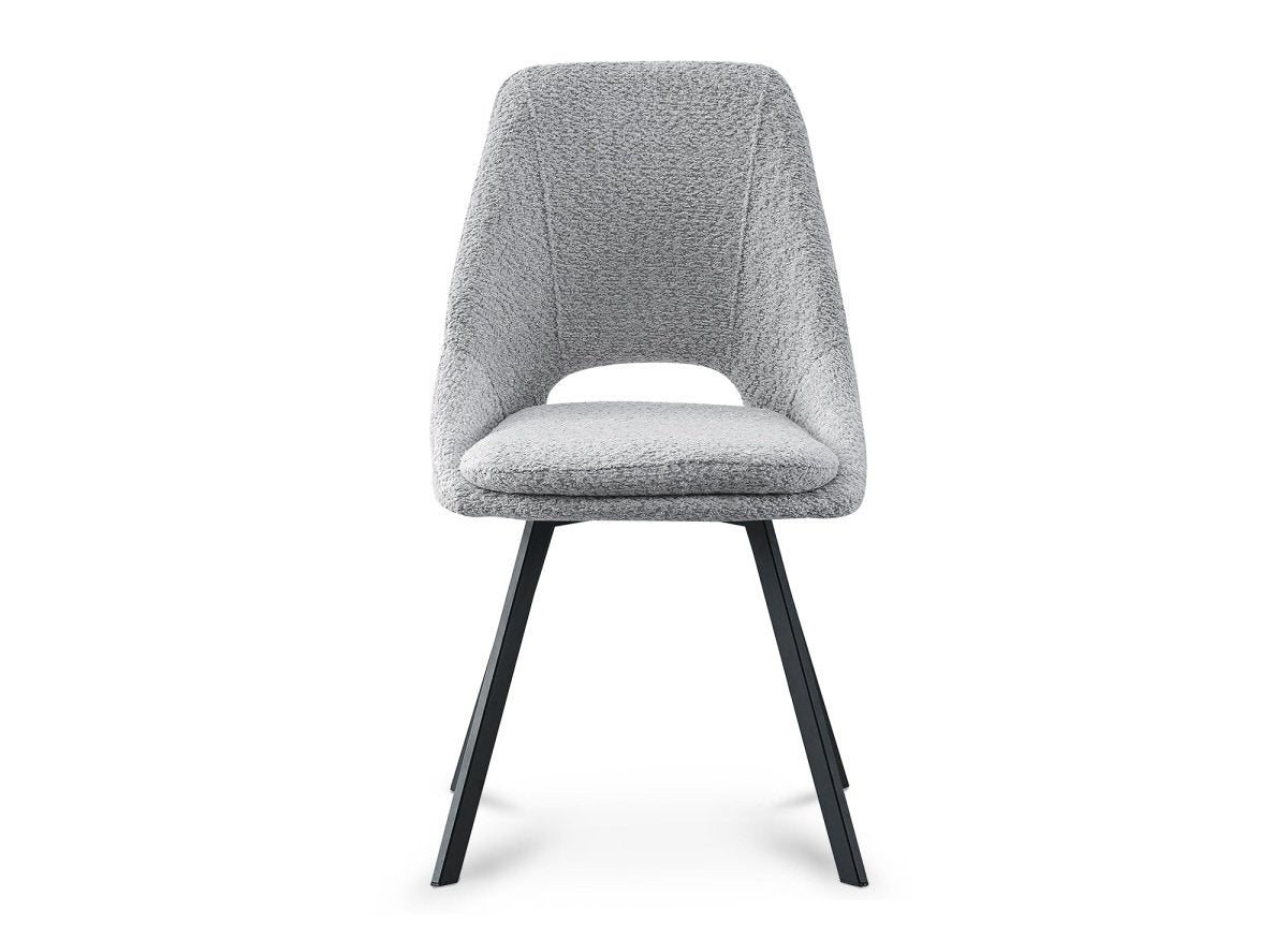 Lot de 2 chaises effet peau de mouton gris clair NARCISSE - DécoInParis