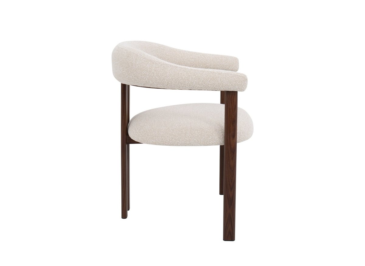 Lot de 2 chaises en tissu texturé écru pieds en métal marron ADRIANA - DécoInParis